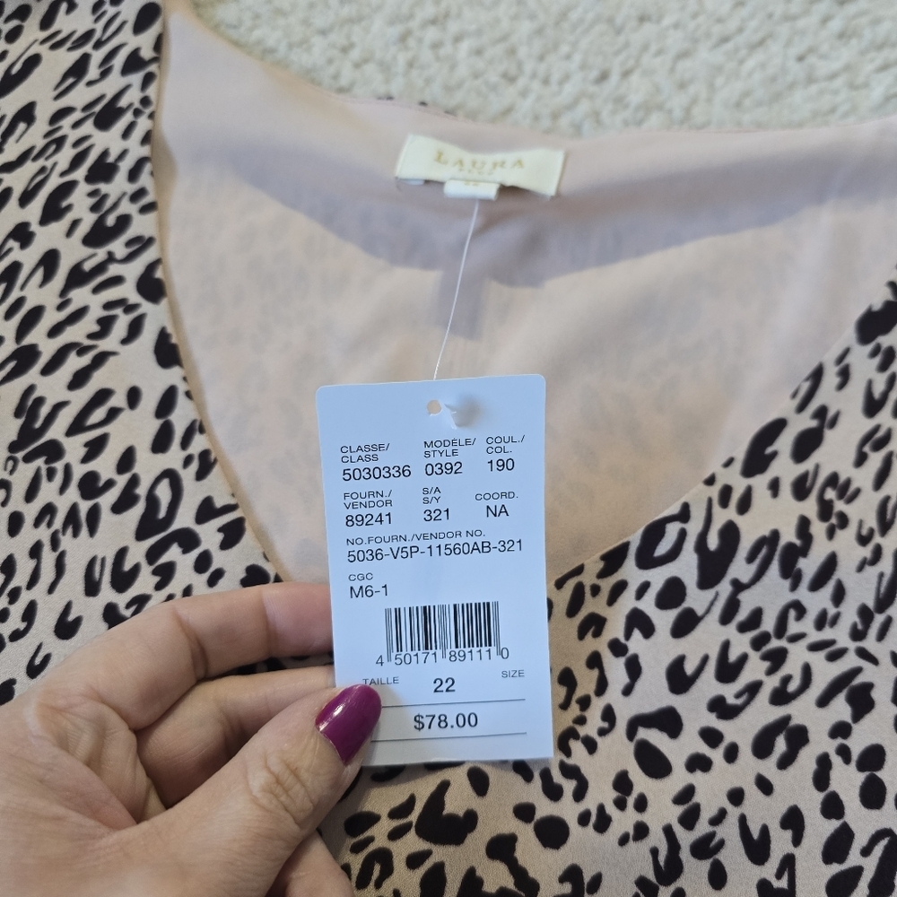 NWT Laura Sleeveless Leopard Print Top – Size 22 / 3X - Picture 4 of 9